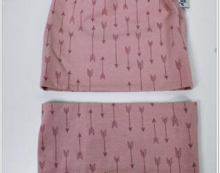 Set Cappello e Collo Frecce rosa doppio Jersey
