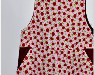 Salopette Roselline Rosse Pronta Consegna