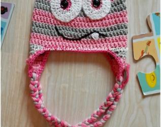 Cappello a uncinetto per bambina a forma di Mostriciattolo