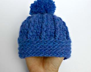berretto di lana /cappello neonato/cappellino all'uncinetto/berretto con pon pon