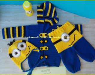 Tutina a uncinetto ispirata ai Minions per neonato 