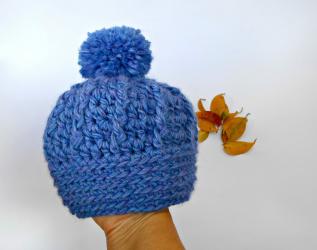 berretto di lana /cappello neonato/cappellino all'uncinetto/berretto con pon pon