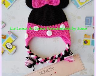Cappellino a uncinetto per bambina ispirato a Minnie per bimba o neonata