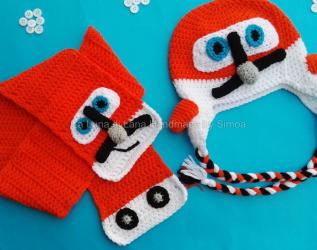 Cappellino e sciarpa ad uncinetto per bambino ispirato a Planes