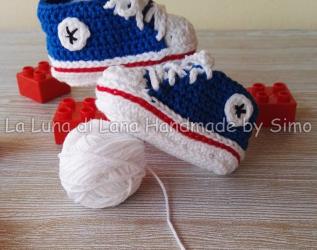 scarpine uncinetto neonato Converse all star