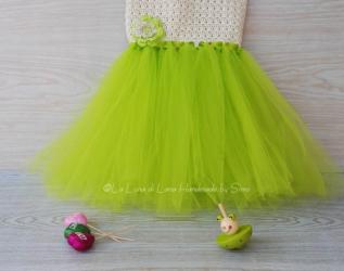Abito uncinetto e tulle per bambina