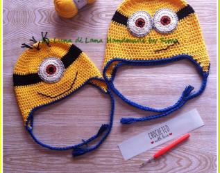 Cappello da bambino a uncinetto a forma di Minions, in cotone per la mezza stagione