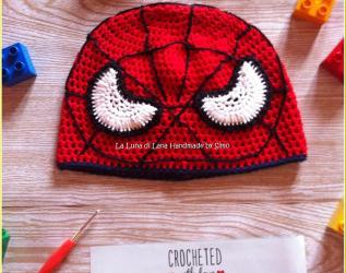 Cappellino a uncinetto per bambino ispirato a Uomo Ragno Spiderman