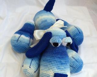 Cane, Pupazzo amigurumi cagnolino all'uncinetto, regali per nascita,  per cameretta, giochi per bambino.