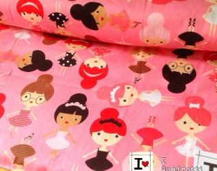 trapuntina per culla,passeggino,carrozzina con ballerine su sfondo rosa fucsia