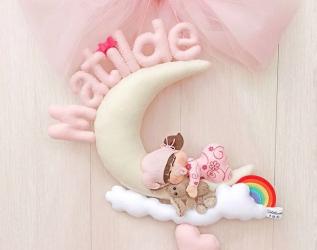 Fiocco nascita little princess con coniglietto