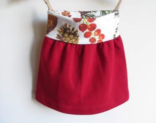 Cotone Bio gonna felpa rossa e fantasia bacche 3/6 mesi