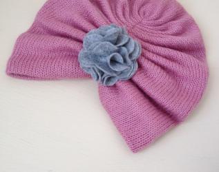 Cappellino turbante per neonata/bambina e foulard