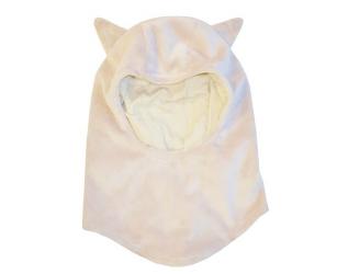 Passamontagna Beige con orecchie da animaletto - berrettino e sciarpa in uno.