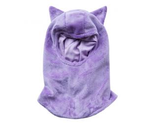 Passamontagna Viola con orecchie da animaletto - berrettino e sciarpa in uno.