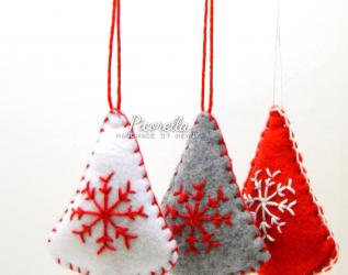 1 set (3 pz) Addobbi Natalizi, Albero con Fiocco di Neve