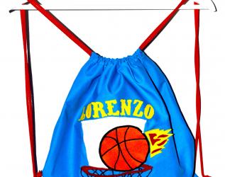Zainetto in cotone con canestro da basket