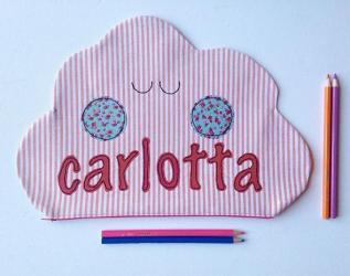 Astuccio nuvola: beauty case, porta trucchi, porta matite, porta giochi mamma e bimba 