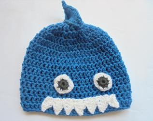 cappellino squalo da bambino/a in lana merino taglia 1-2 anni