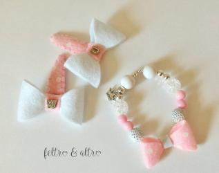 Coordinato bracciale e clip capelli 