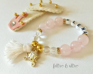Parure bimba braccialetto è clip per capelli 