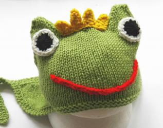 cappellino principe ranocchio da bambino/a in lana merino taglia 7-10 anni 