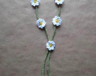 Collana - braccialetto - fascetta - cavigliera - cintura a margherite fatta all'uncinetto - puro cotone