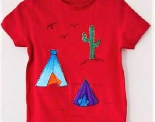 T-shirt da bambino, in puro cotone tg.4 anni - campo indiano 