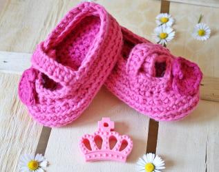 Ballerine uncinetto scarpine per neonate e bimbe Modello Charlotte