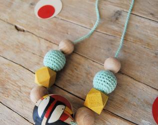 SPECIAL PRICE: collana da allattamento tucani in legno e cotone | Idea regalo nascita