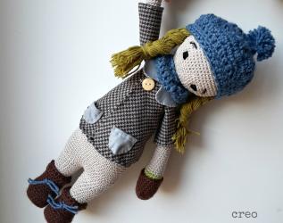 Bambola Amigurumi, Bambola all' Uncinetto, Pupazzo Amigurumi, Bambola Stile Antico
