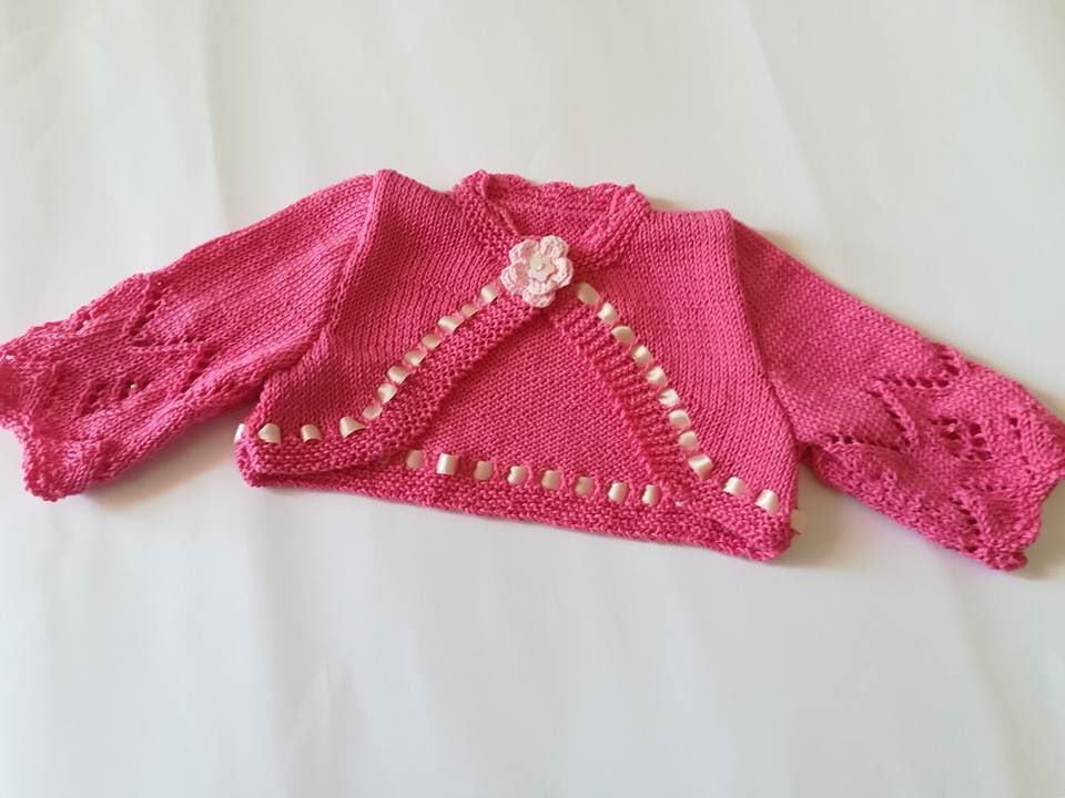 Coprispalle /bolerino /maglia cardigan bambina in puro cotone fucsia