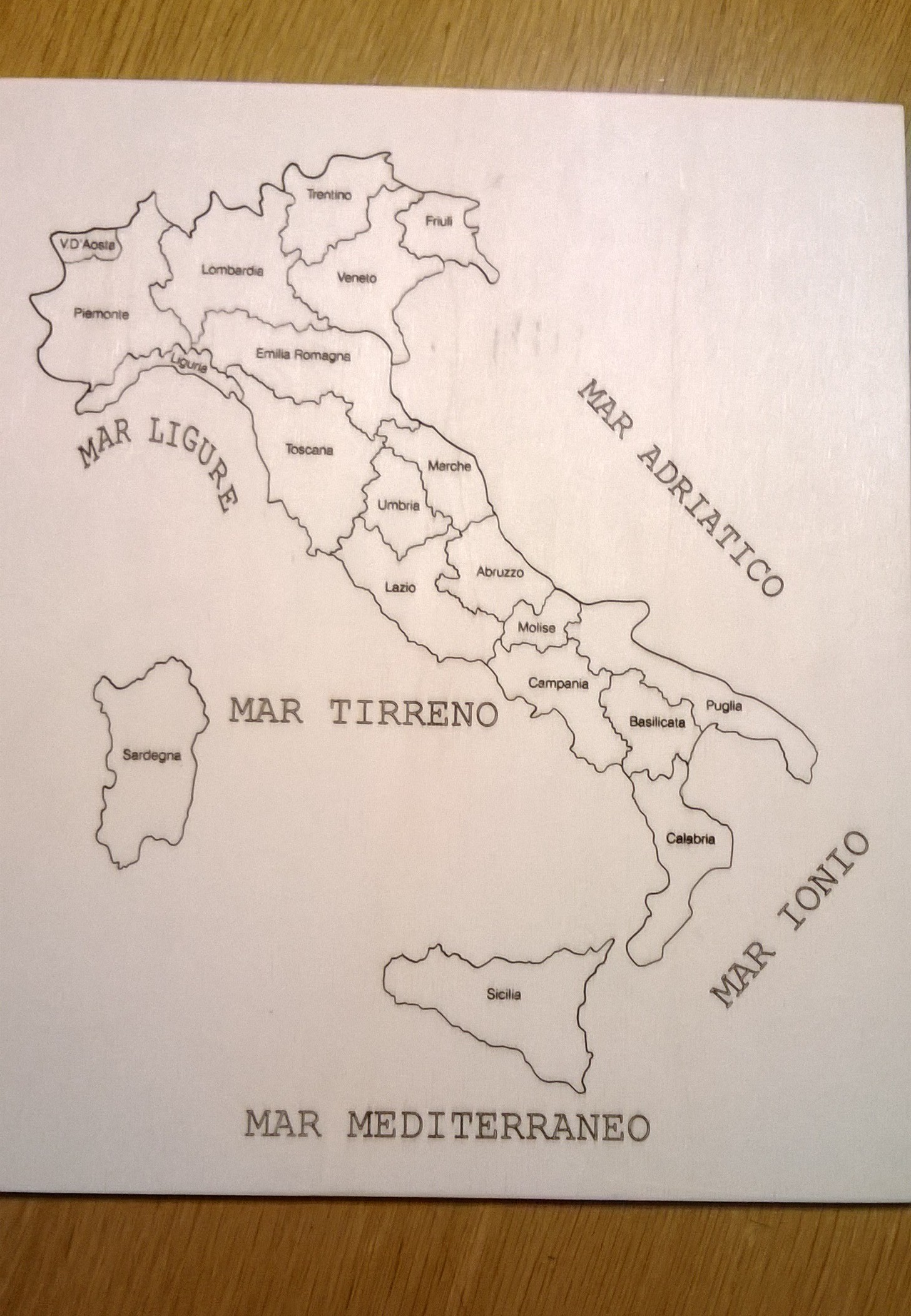 Puzzle Cartina Geografica Italia Colorata