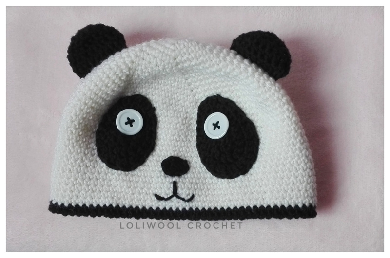 Cappello Orso Panda all'uncinetto