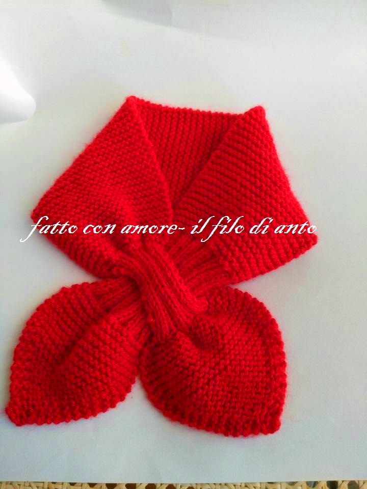 Sciarpa scalda collo in pura lana rossa