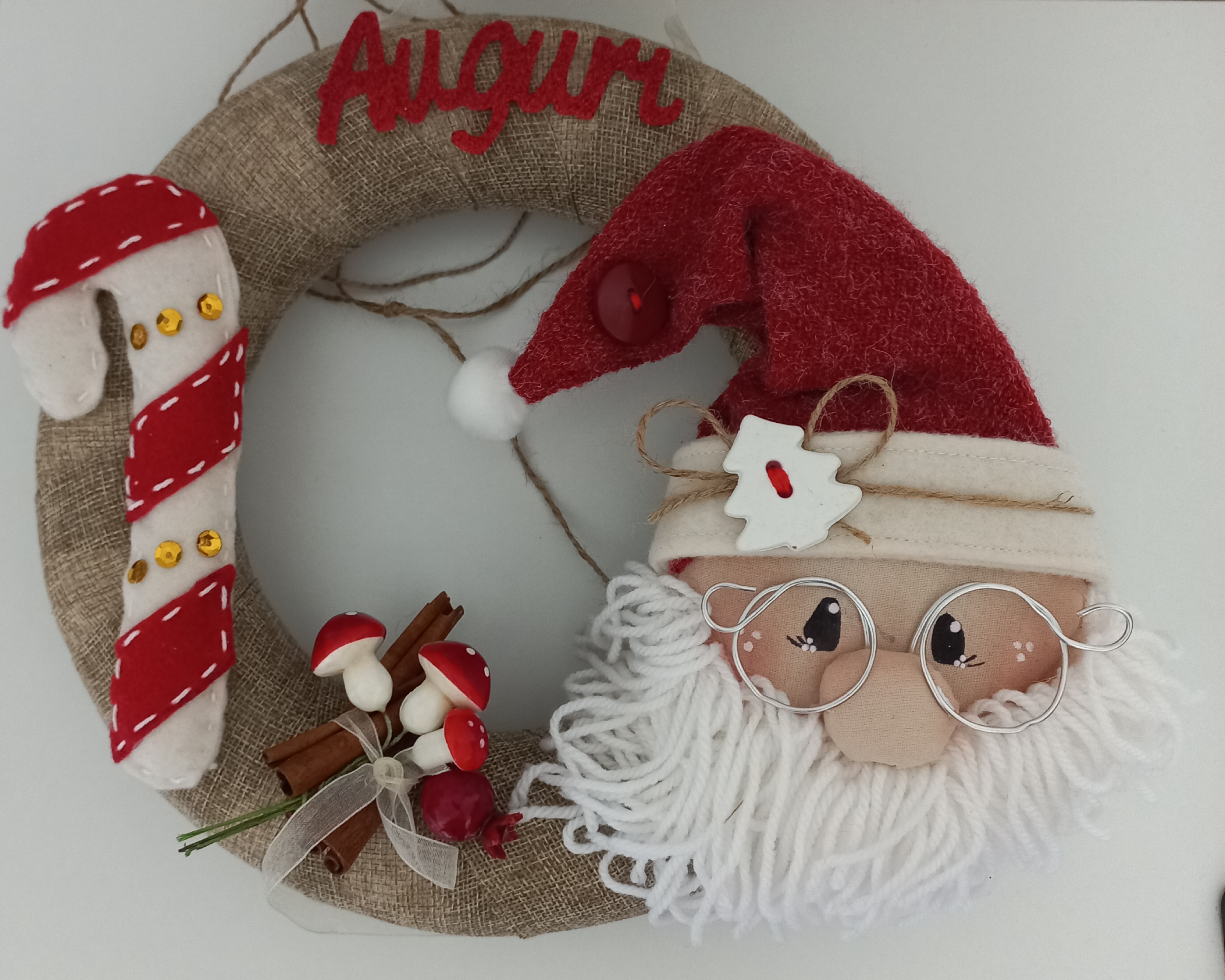 Ghirlanda Natalizia Personalizzata Decorazione Porta Artigianale Natale fatto a mano