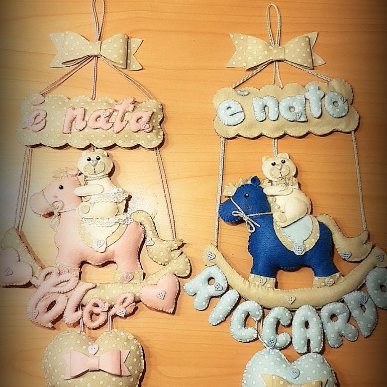 Fiocco nascita personalizzato handmade 