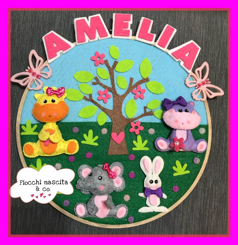 fiocco nascita animaletti del bosco