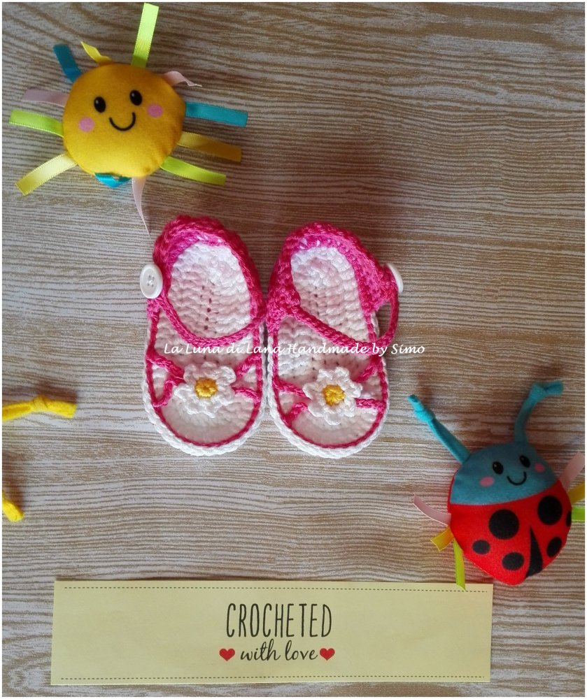  Sandali a uncinetto estivi per bimba neonata