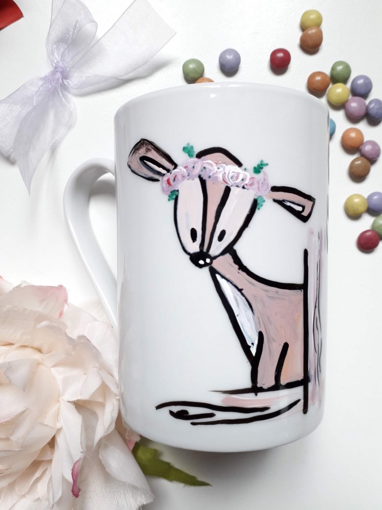 Tazza personalizza dipinta a mano, idea regalo, tazza per colazione, amanti del caff e del te