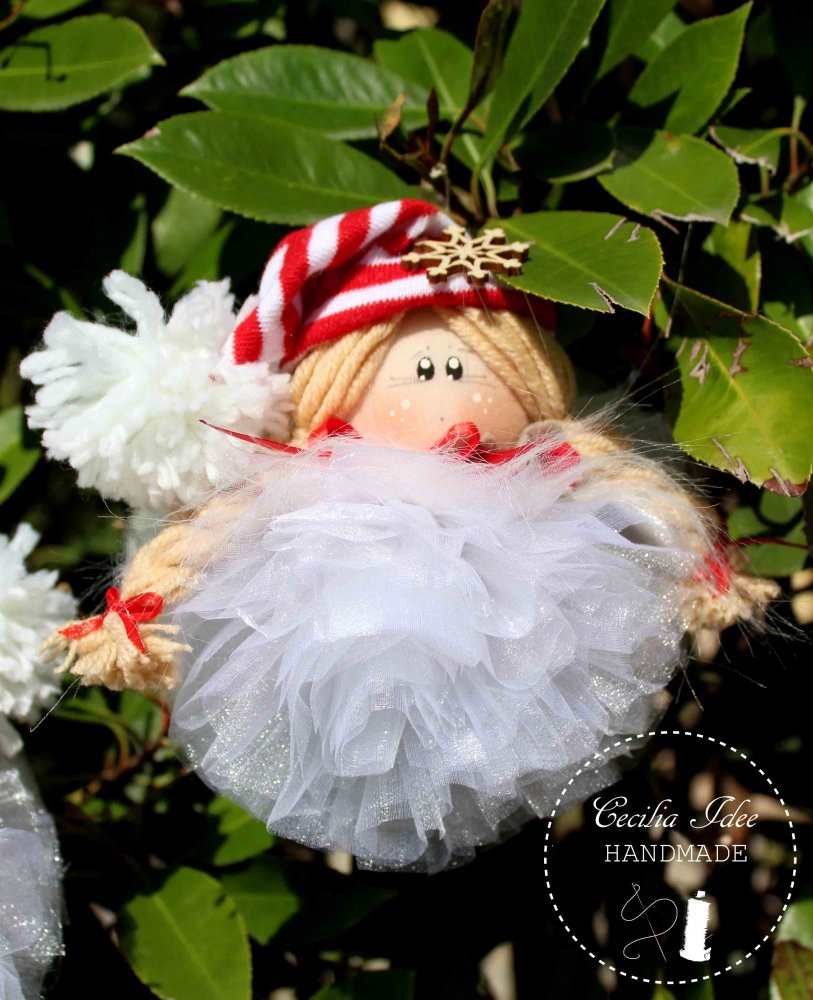 Bamboline pom pom - Natale