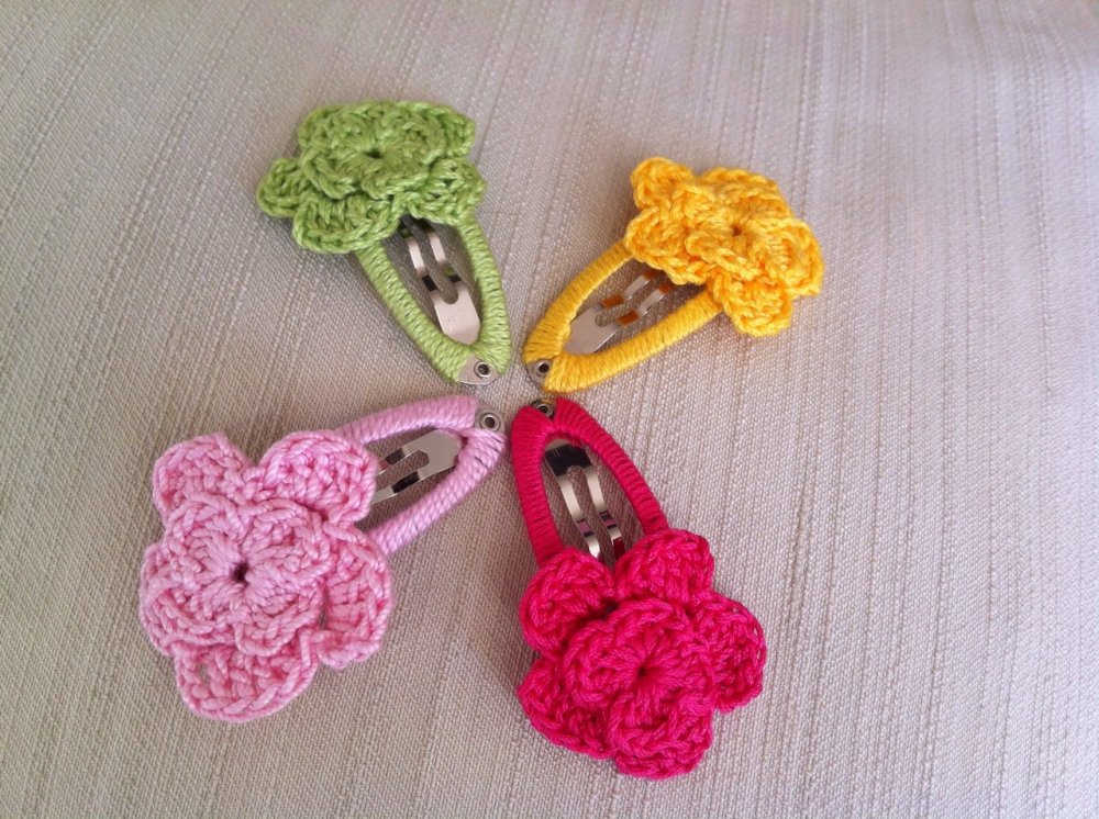 Mollette fiori uncinetto
