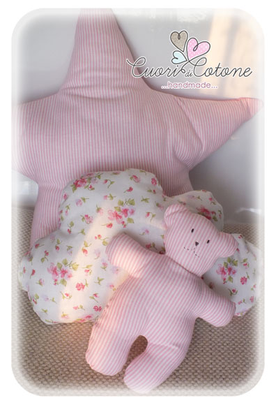 set cuscino stella nuvola e orsetto My first Teddy