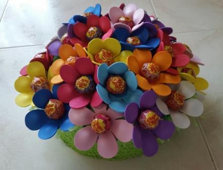 Torta fiori-chupachups