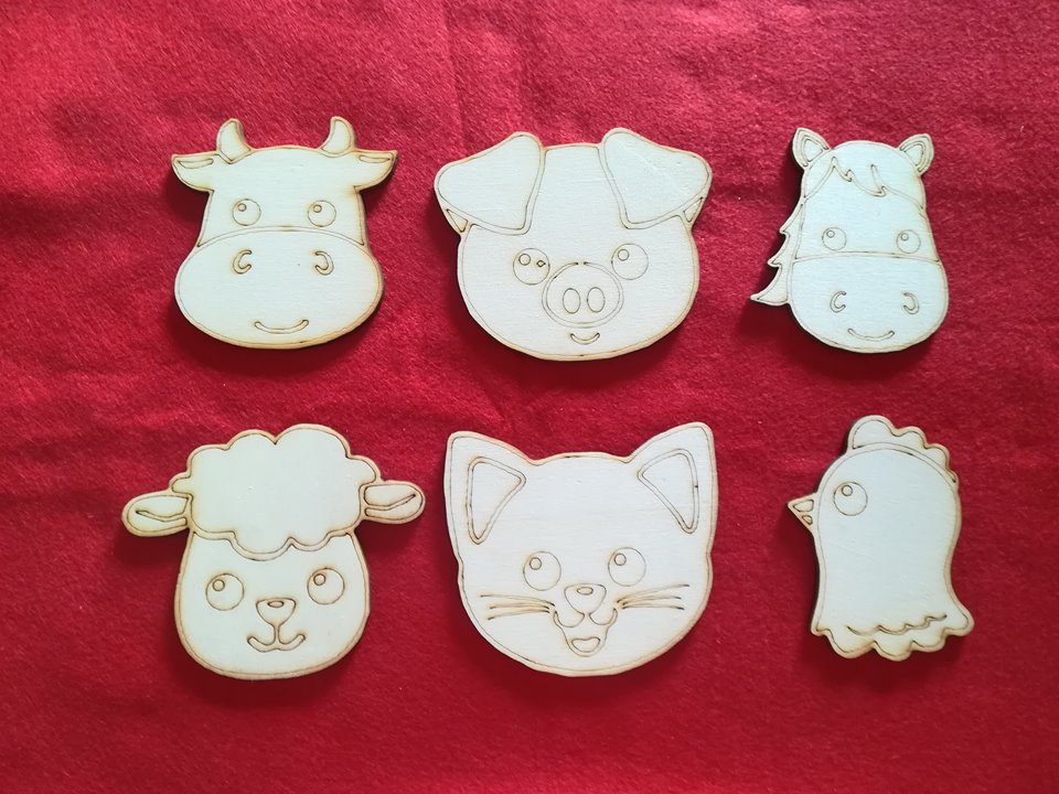 Sagome in legno da colorare animali della fattoria per bambini e per tutta la famiglia ColorAmiamoli
