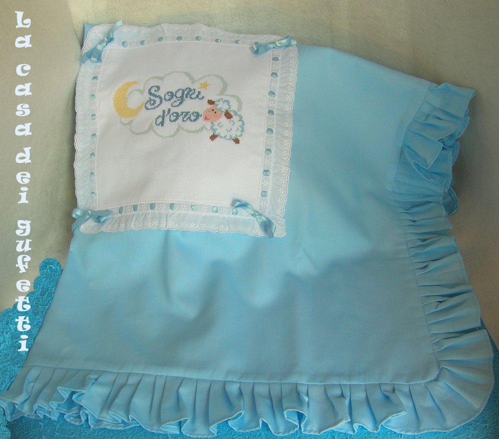 Portapiumino azzurro in piquet 