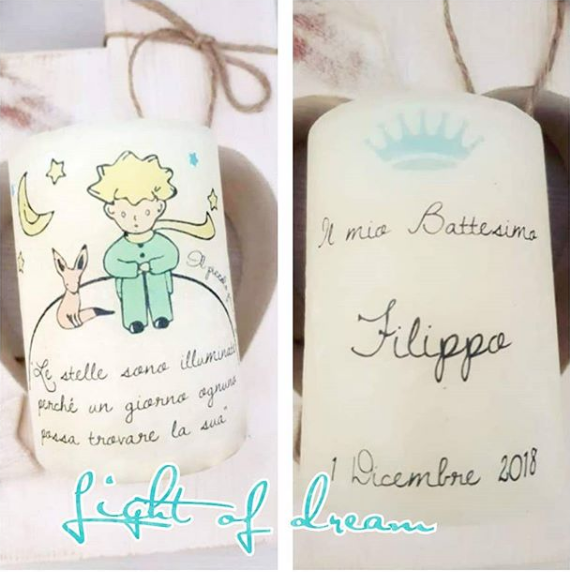 Candela personalizzata tema Piccolo Principe