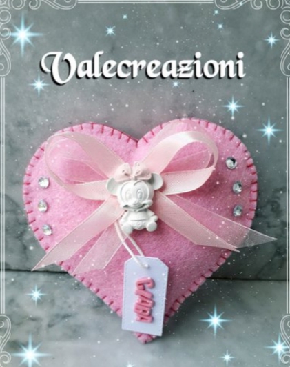 Bomboniere a forma di cuore con gessetto in polvere di ceramica