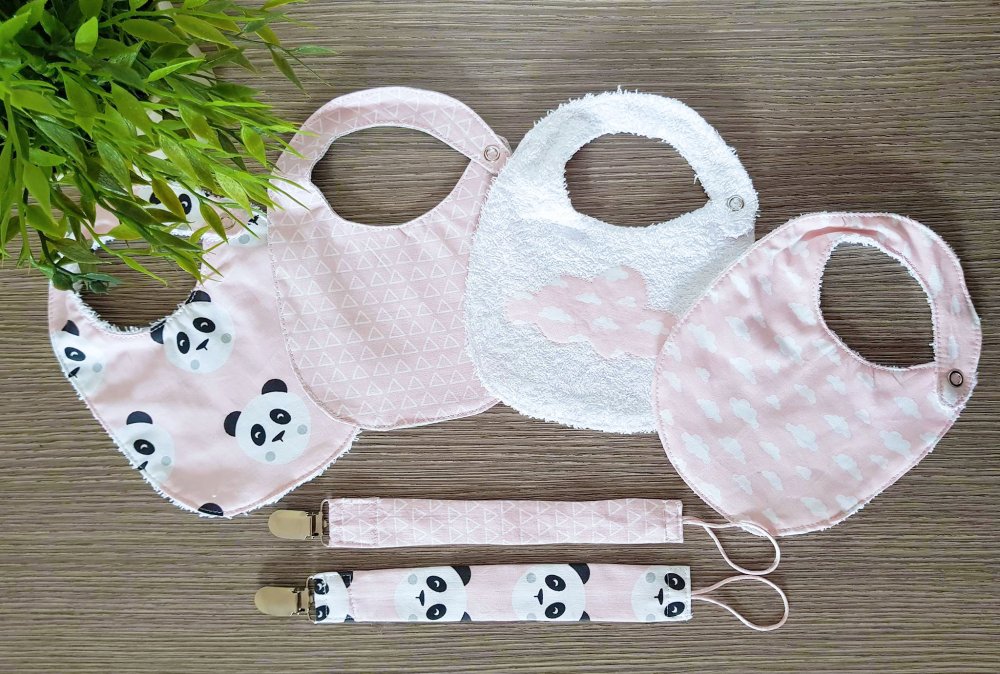 BAVAGLINI bambini - bavette - bavetta - bib- kids - neonato - set -  coordinato - handmade bib - pacifier clip-baby shower gift. baby gift