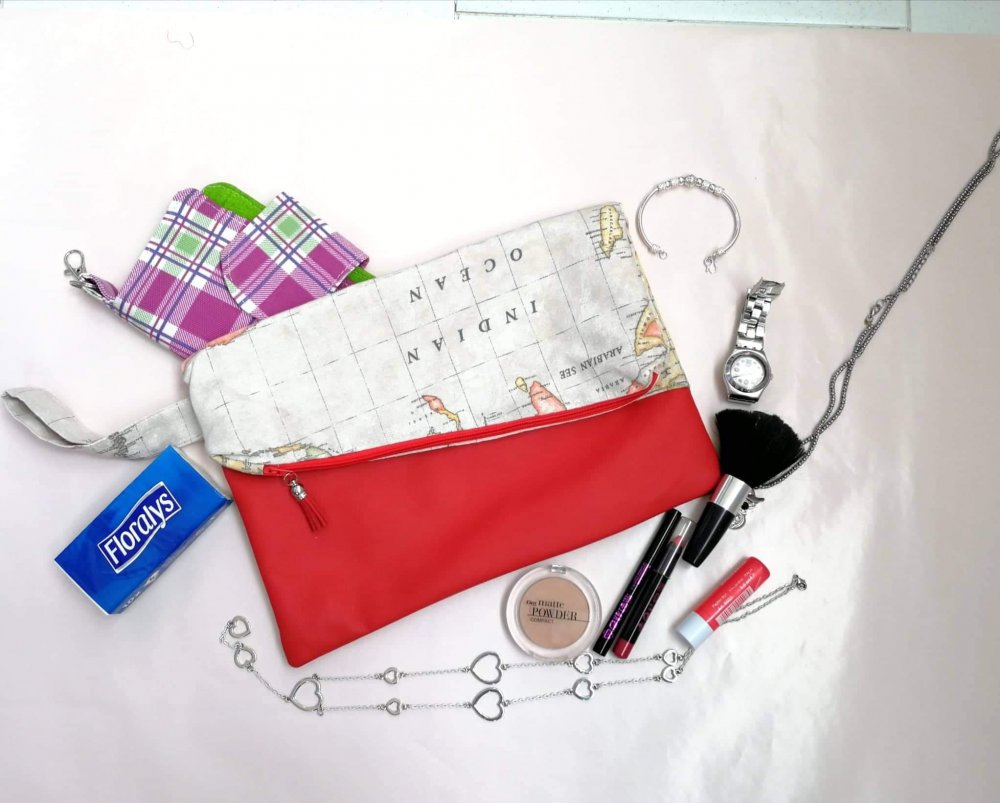 Pochette, pochette stoffa, pochette piccola, pochette donna, regalo donna, borsa ecopelle, pochette ecopelle, clutch bag, clutch, borsa ecopelle, borsa a mano